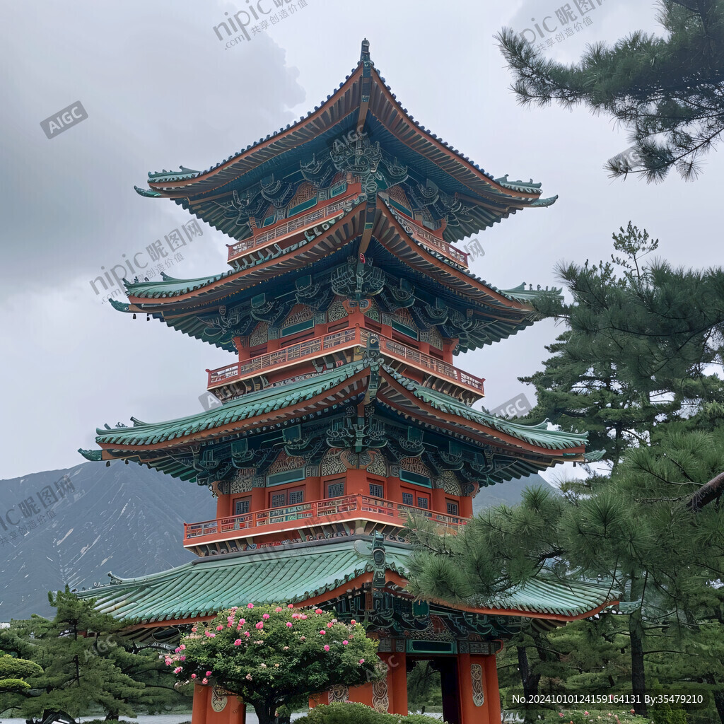 八仙山公園八仙閣素材