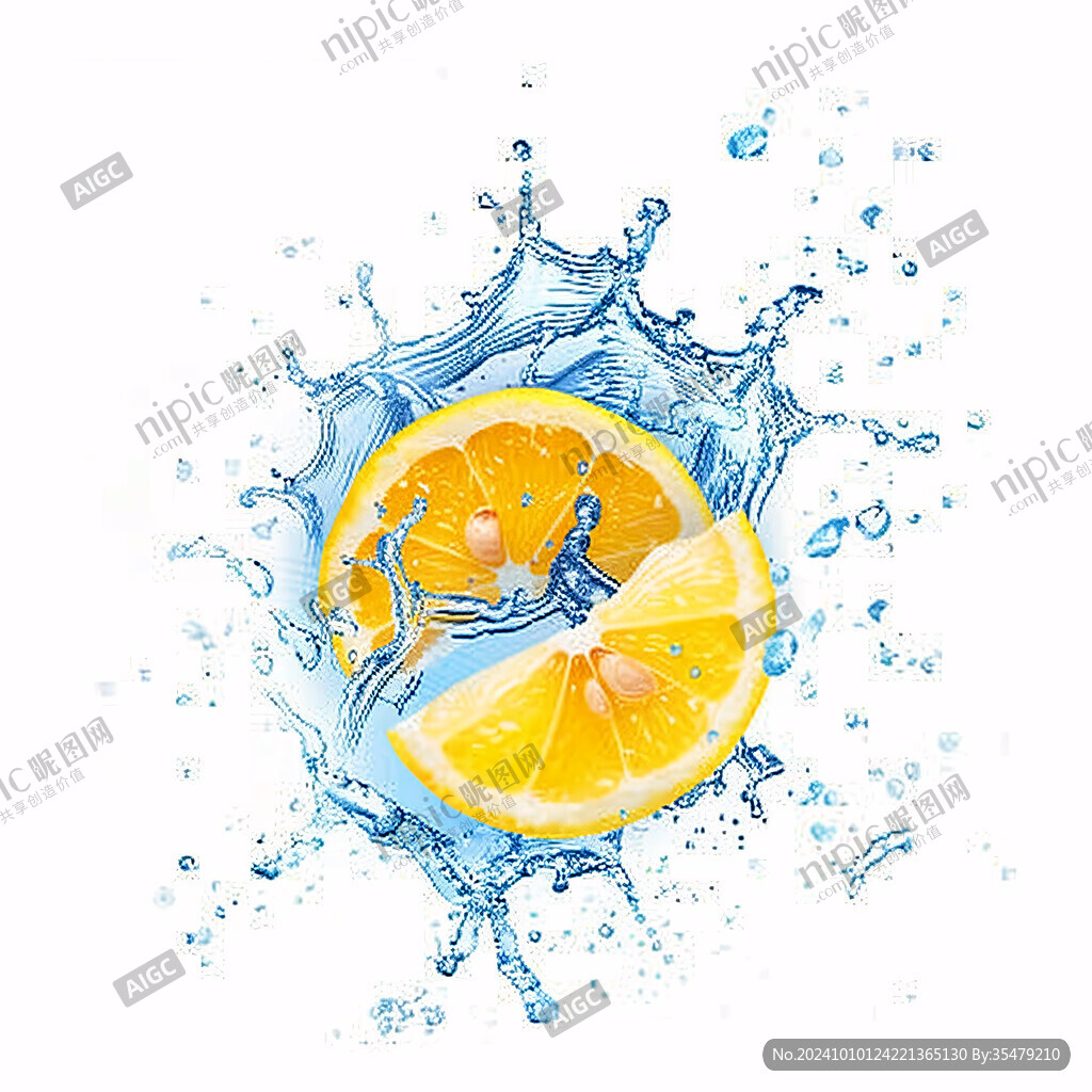 水花四濺的橙子