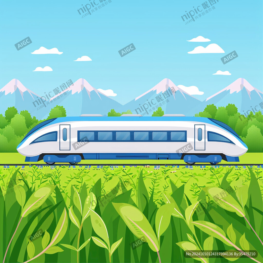 高鐵輕軌插畫