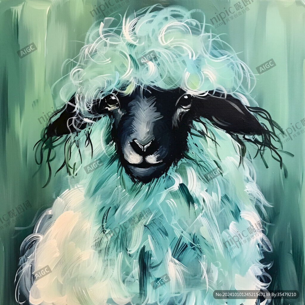 手繪夢(mèng)幻羊風(fēng)格裝飾畫