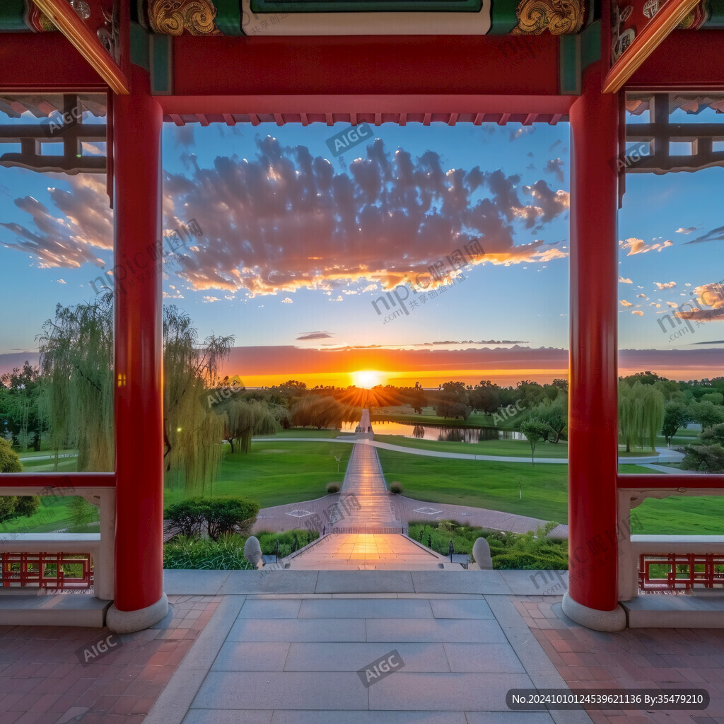 皇家園林夕陽