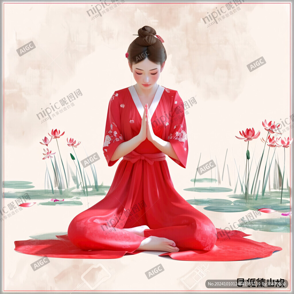 中國風瑜伽美女