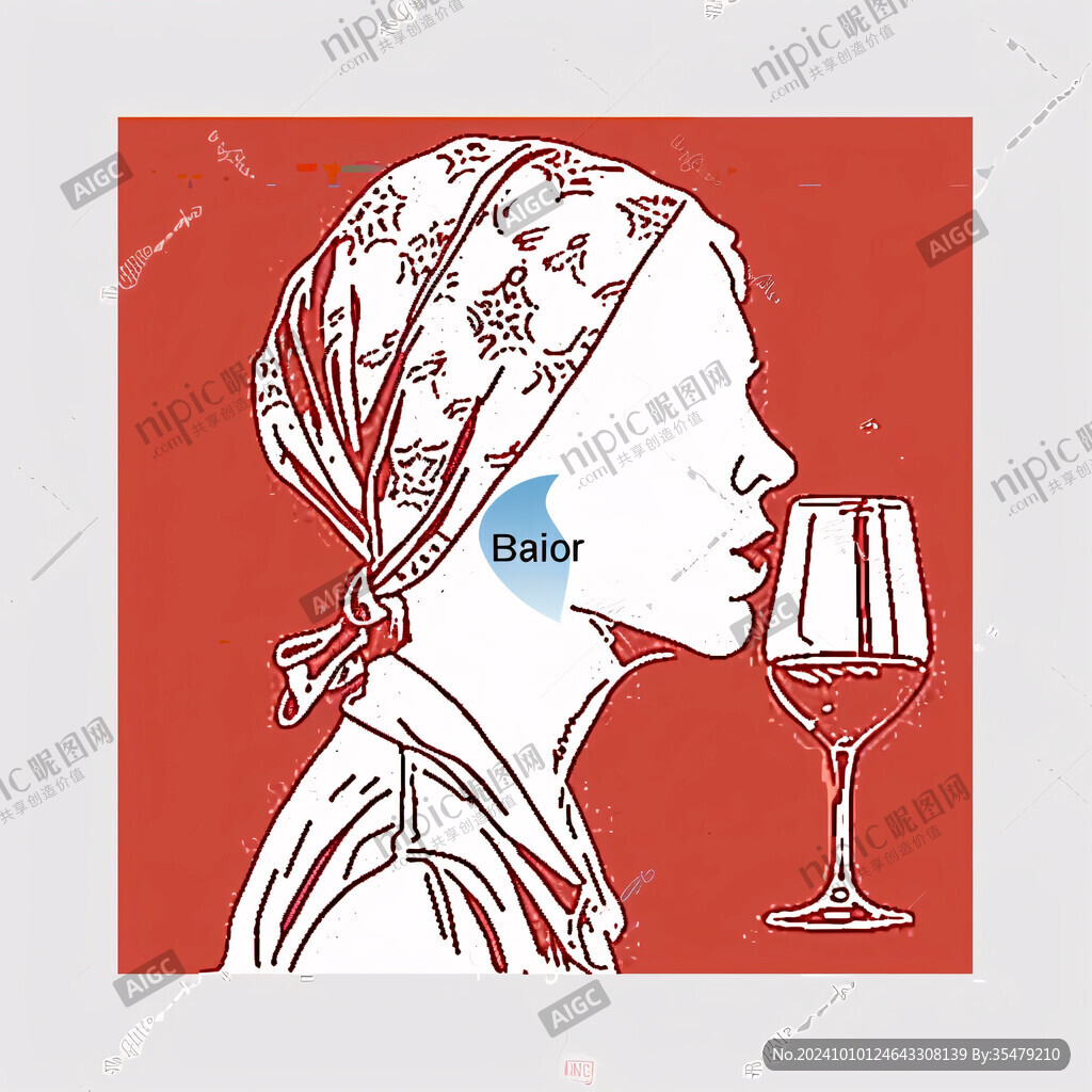 紅酒女人插畫