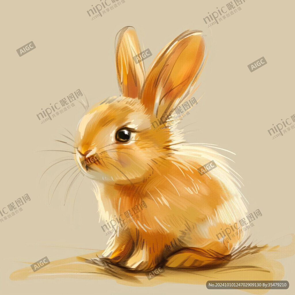 手繪兔子插畫兔子