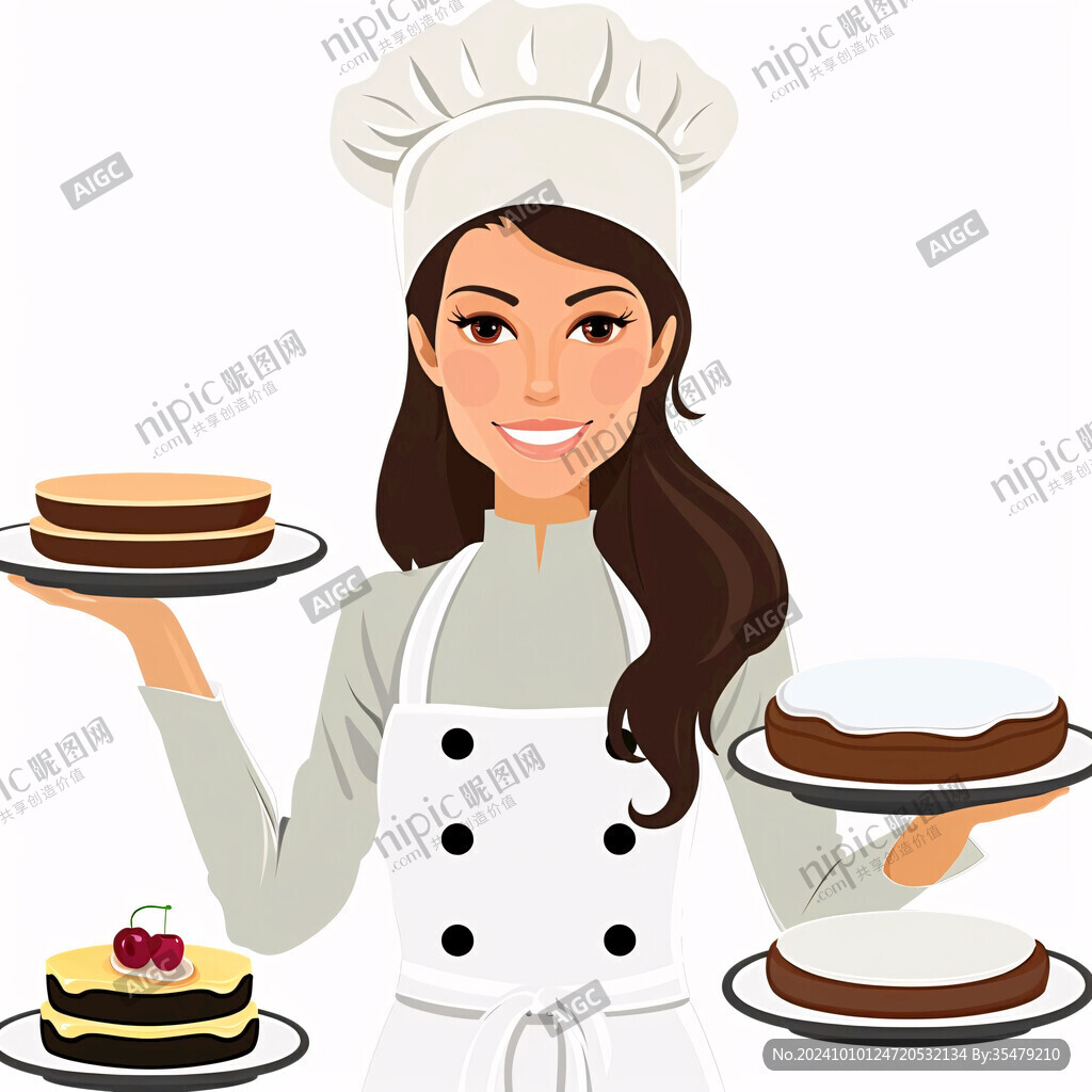 烘焙師女生手繪