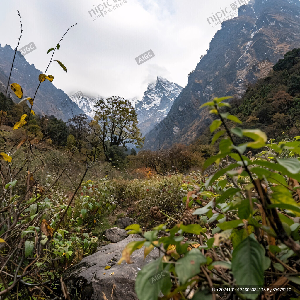 雨崩神瀑全景