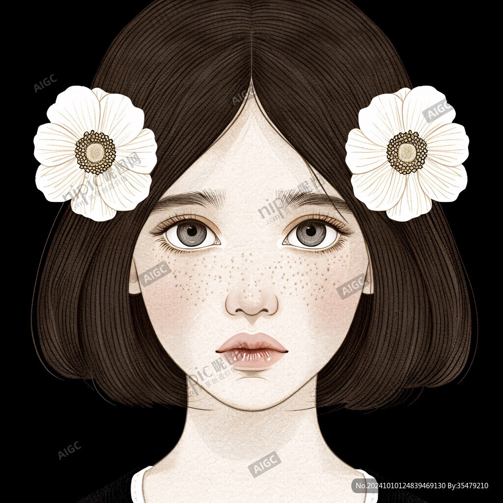 整容整形花季少女插畫