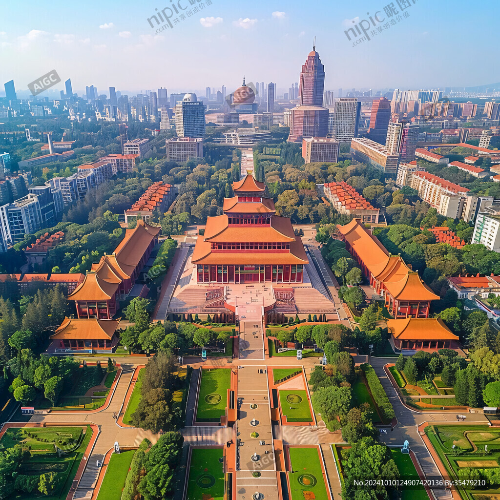 鳥瞰中軸線風光全景