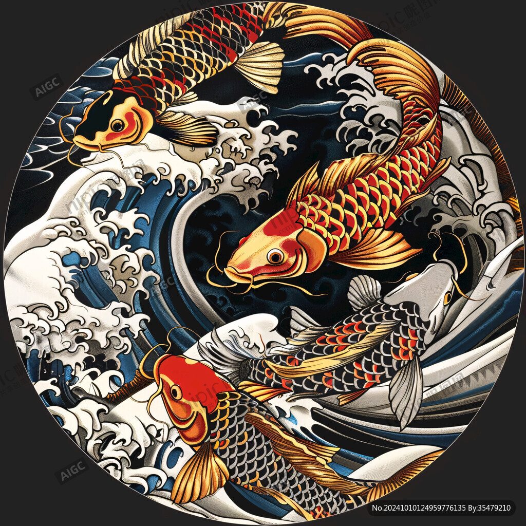 日式海浪鯉魚