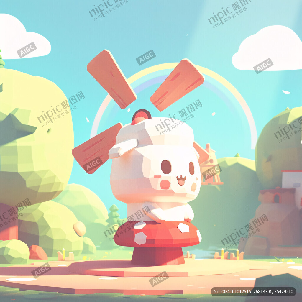 兔年打鼓插畫