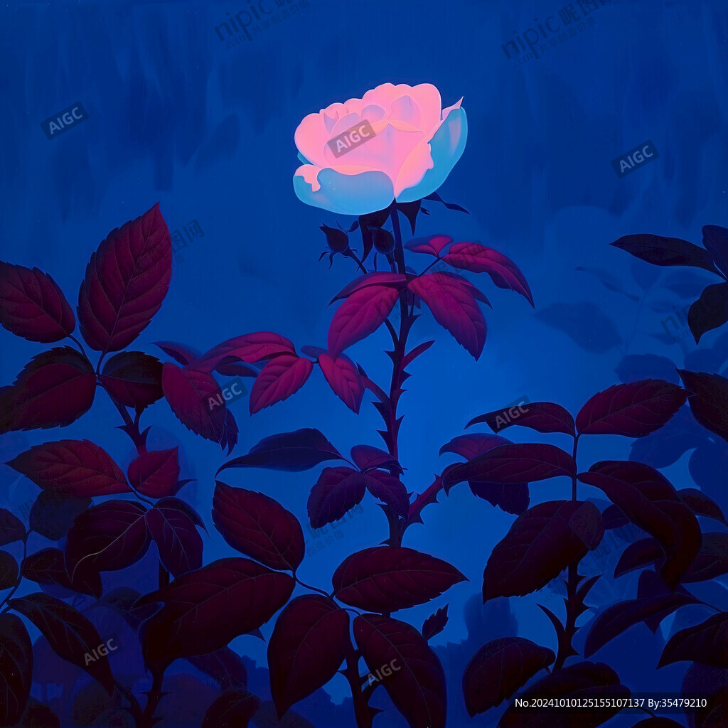 插畫月季花