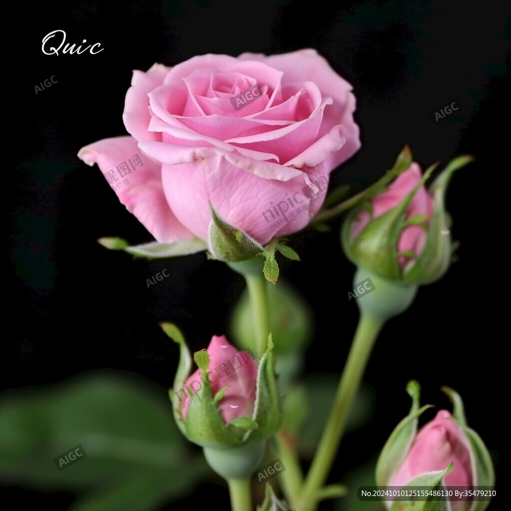 粉色月季花蕾