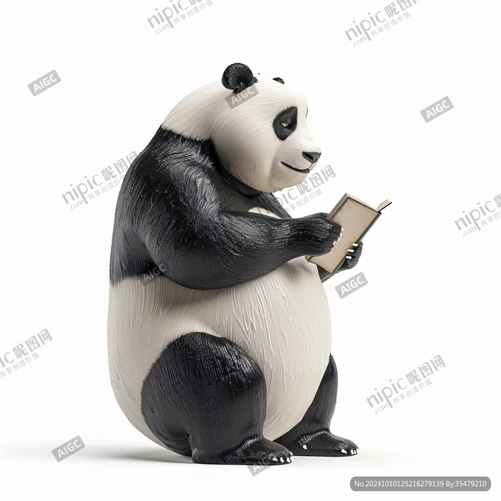 看書的小熊貓