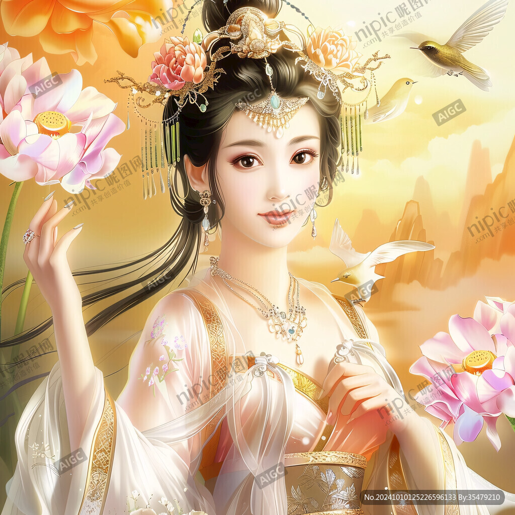 古裝美女壁畫