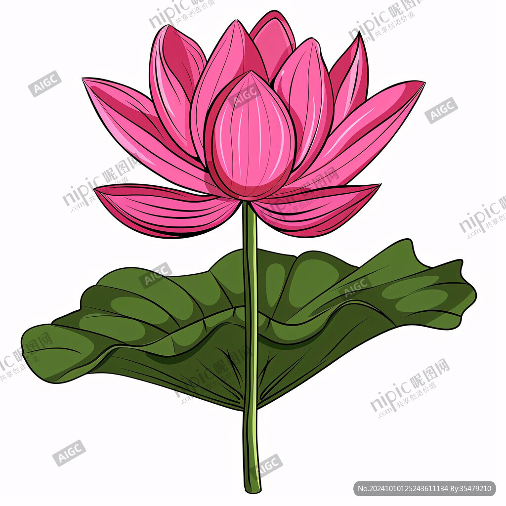 卡通荷花素材