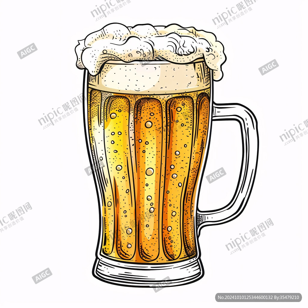 啤酒杯插畫