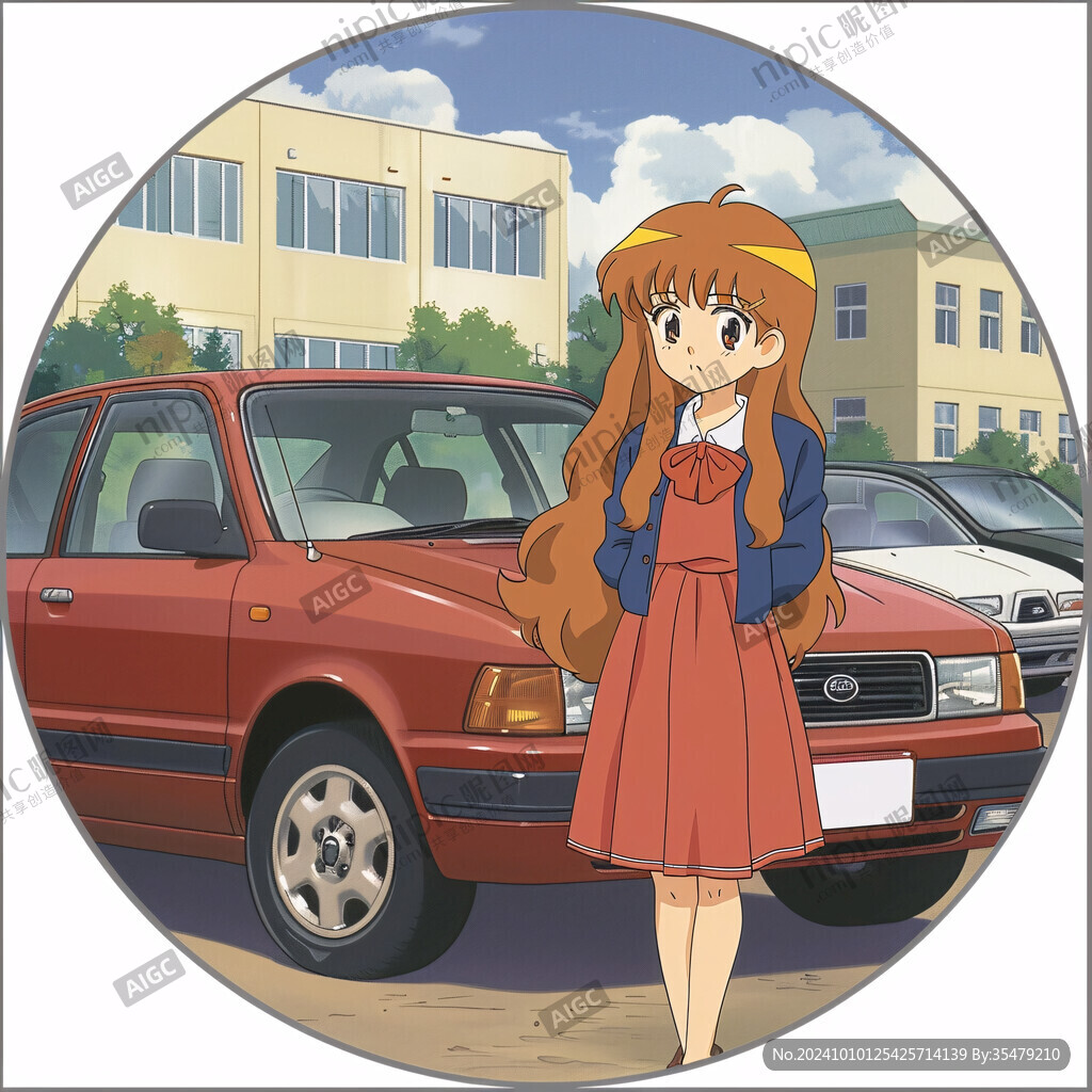 輪胎卡通小女孩