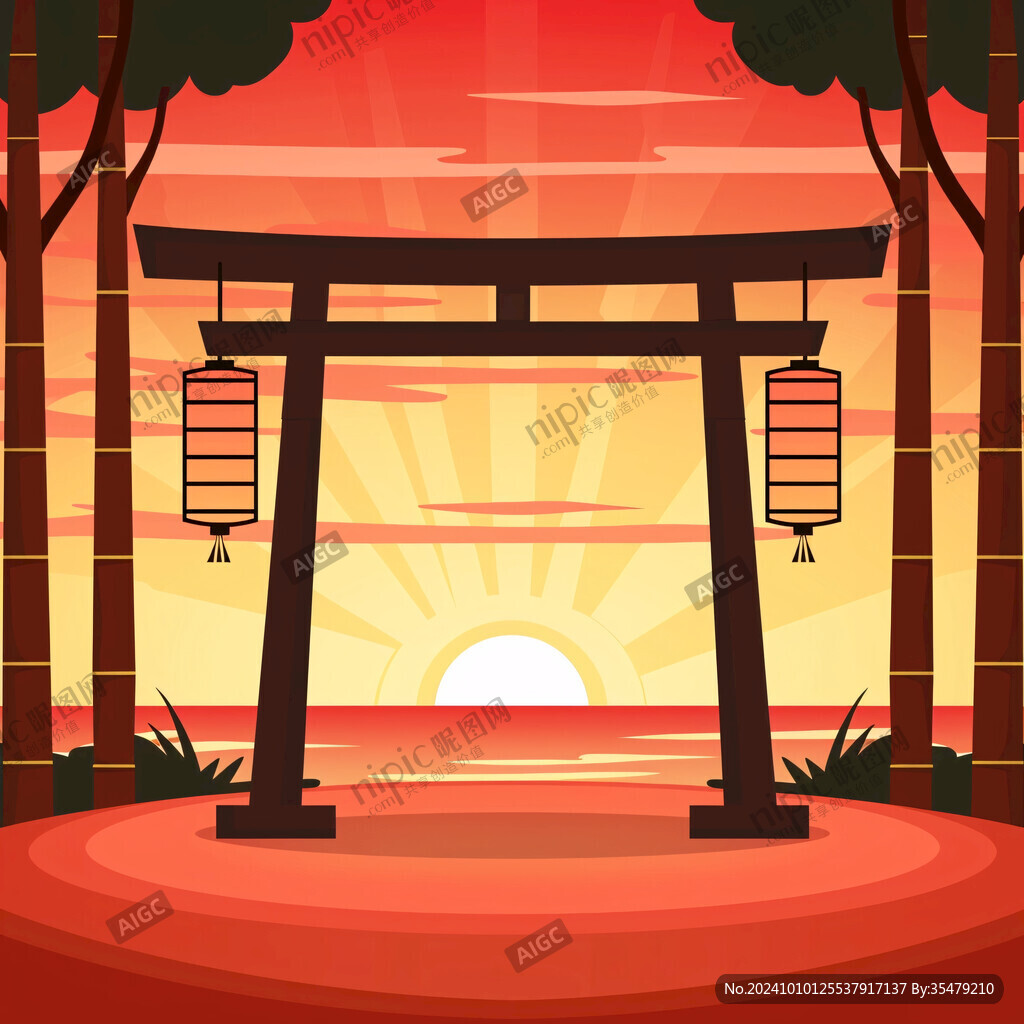 旭日東升插畫