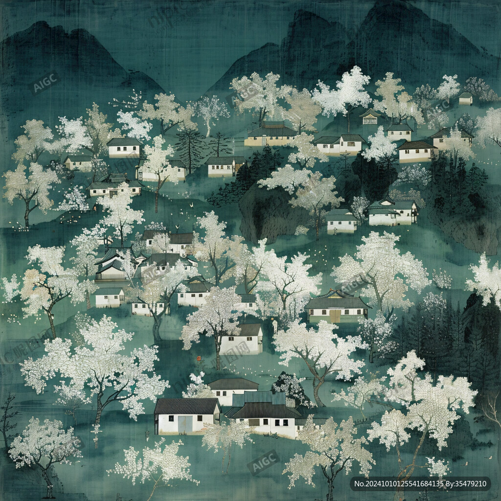 釉彩田園圖