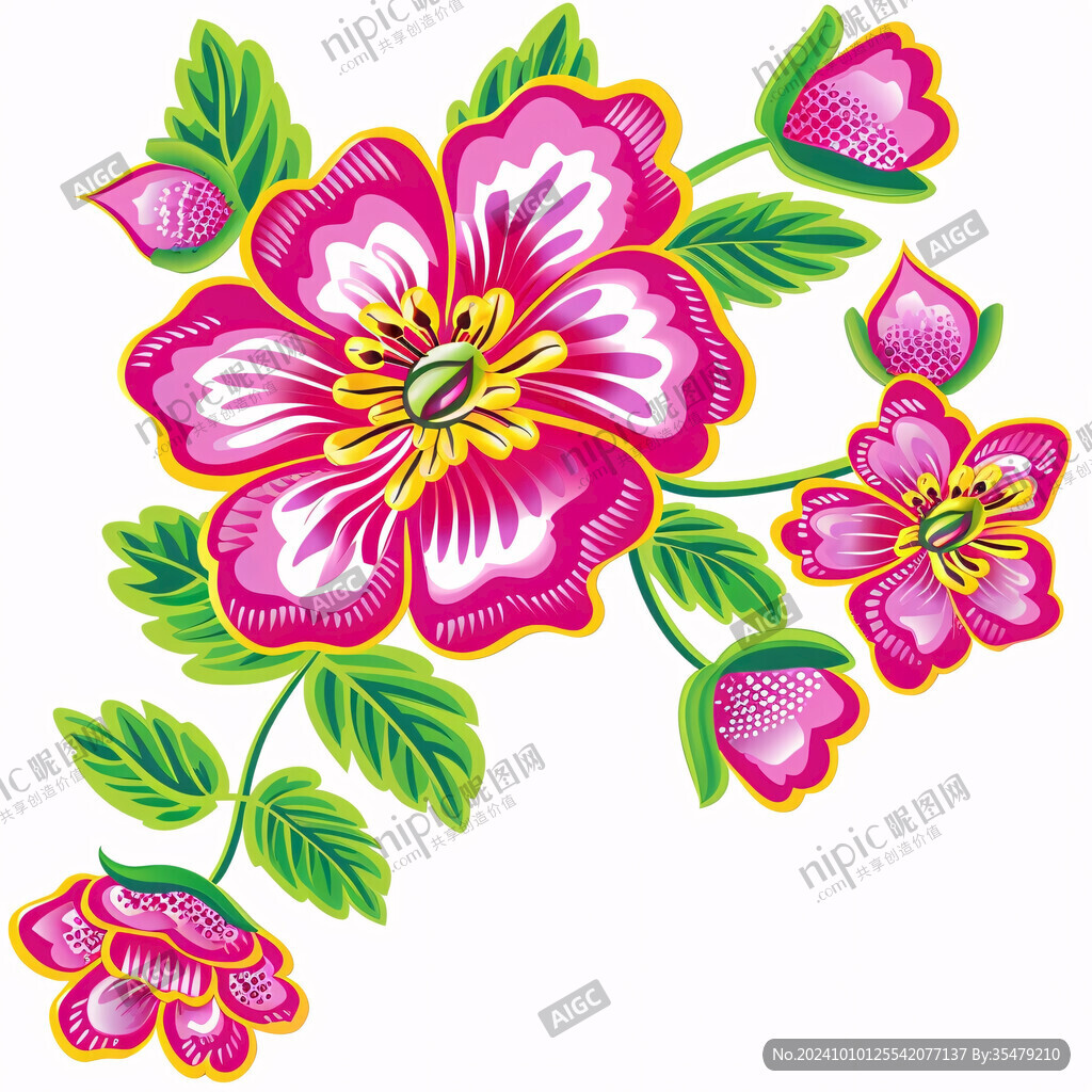 流行圖案刺繡雙邊花