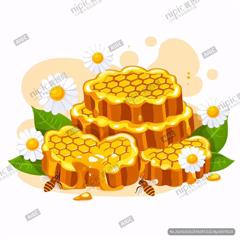 蜂蜜豐收插畫