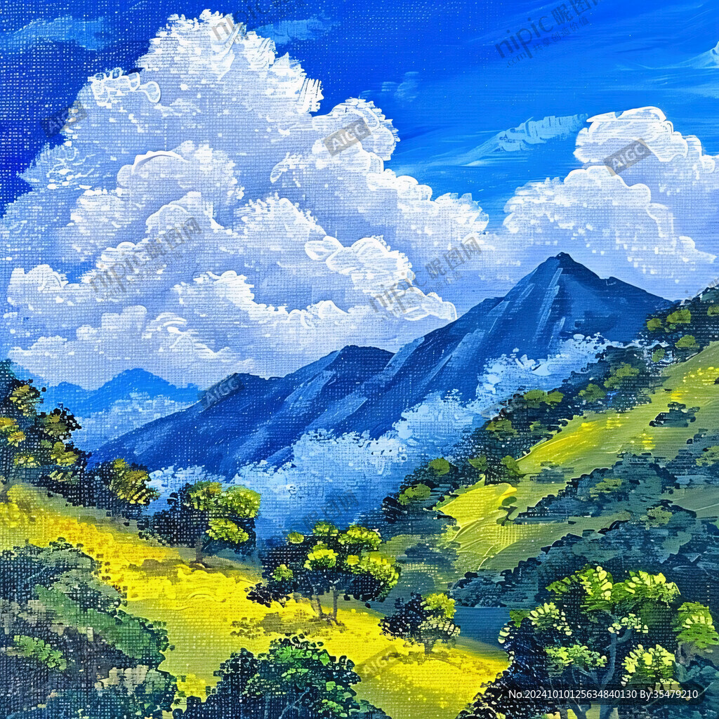 山坡風(fēng)景畫