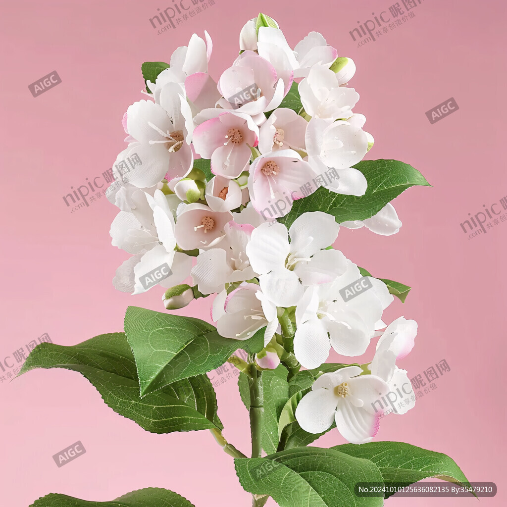 粉白色花藝素材