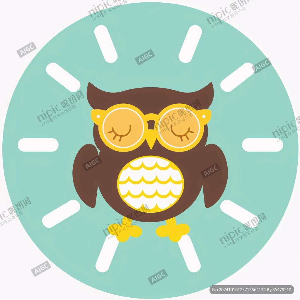 卡通動物貓頭鷹插畫