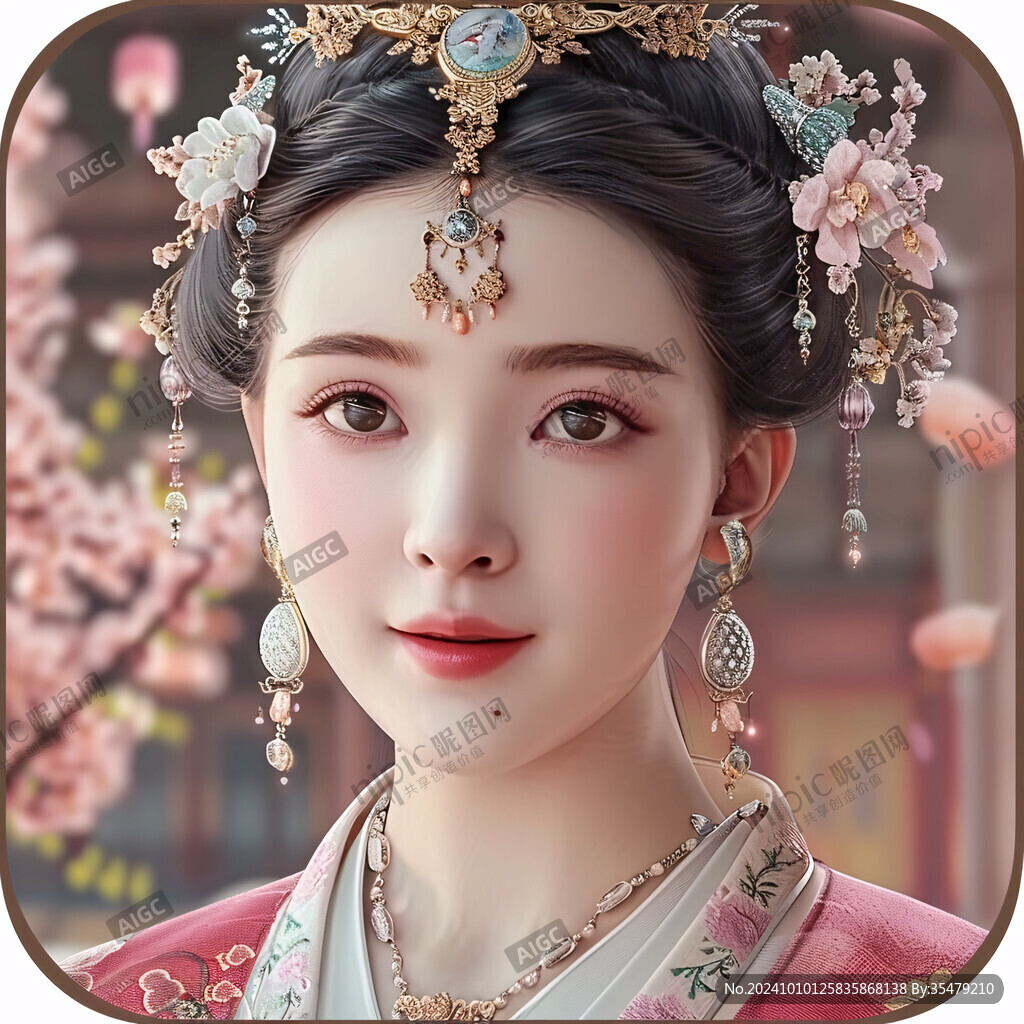 宮廷美女人物插畫