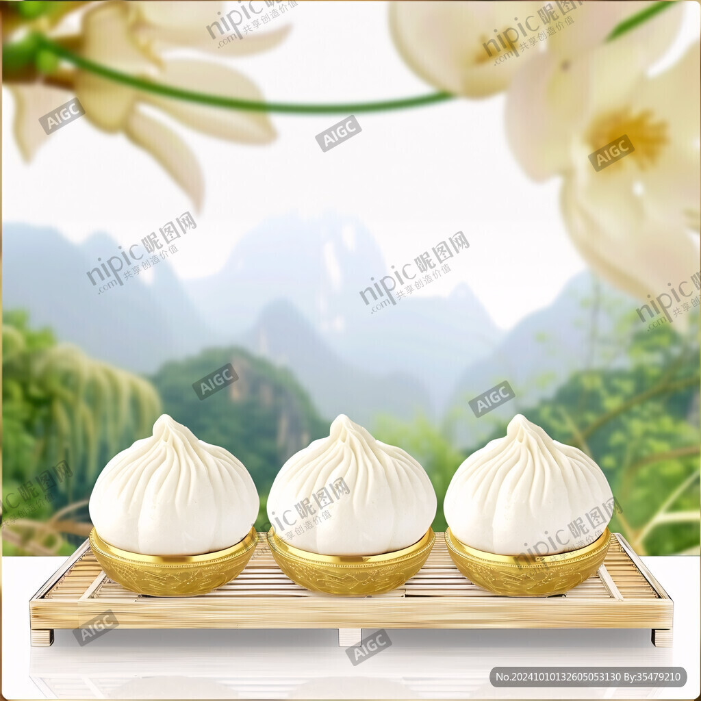 美味小籠包裝飾畫