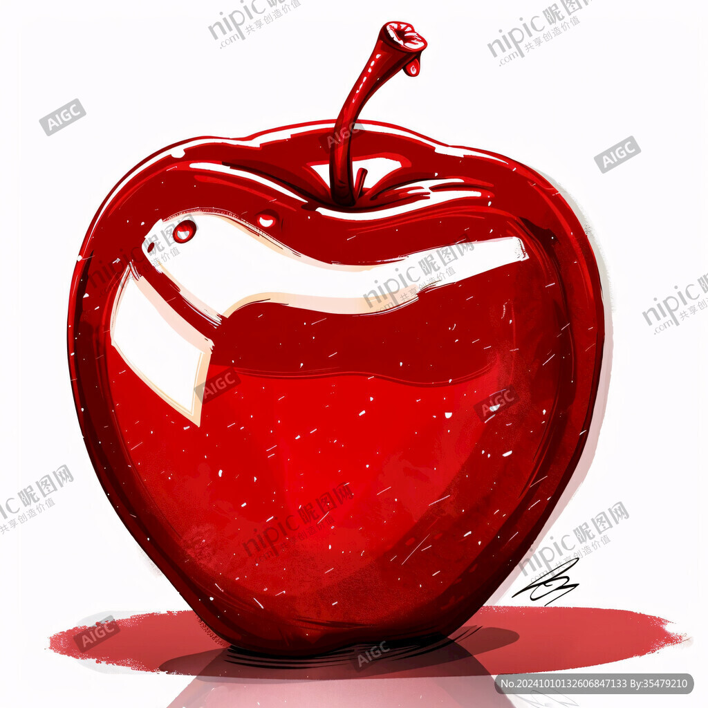 紅蘋果插畫