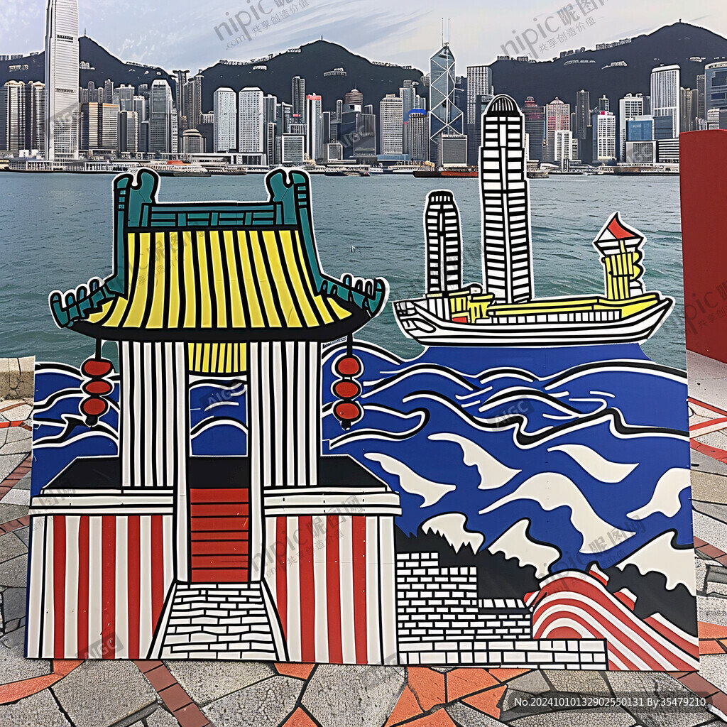 港珠澳天際線旅游彩繪
