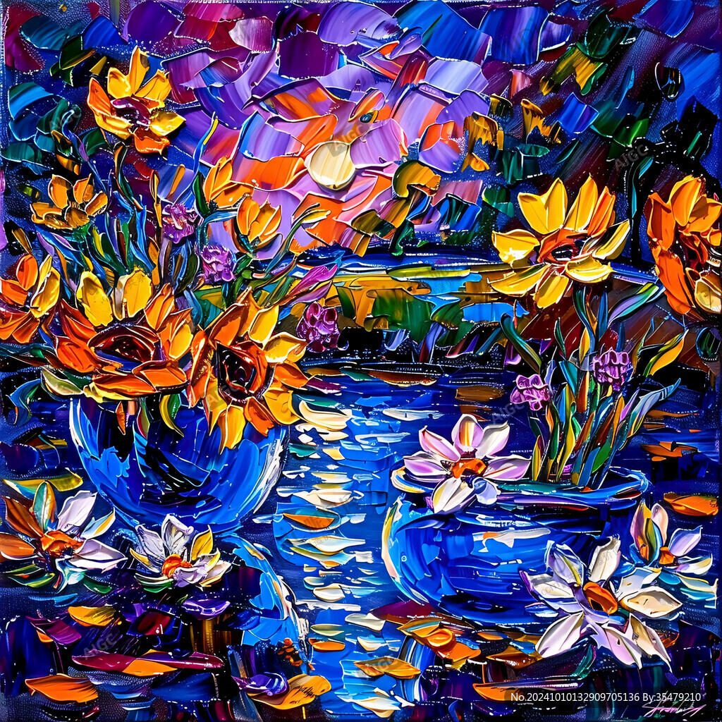 創意花卉油畫