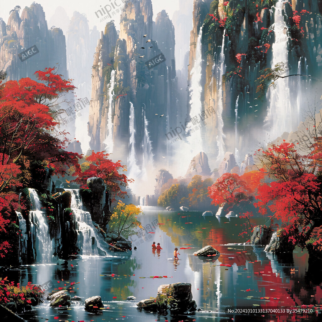中國風風景巨幅山水