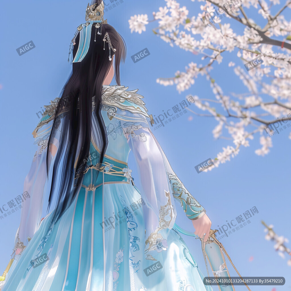古裝美人背影