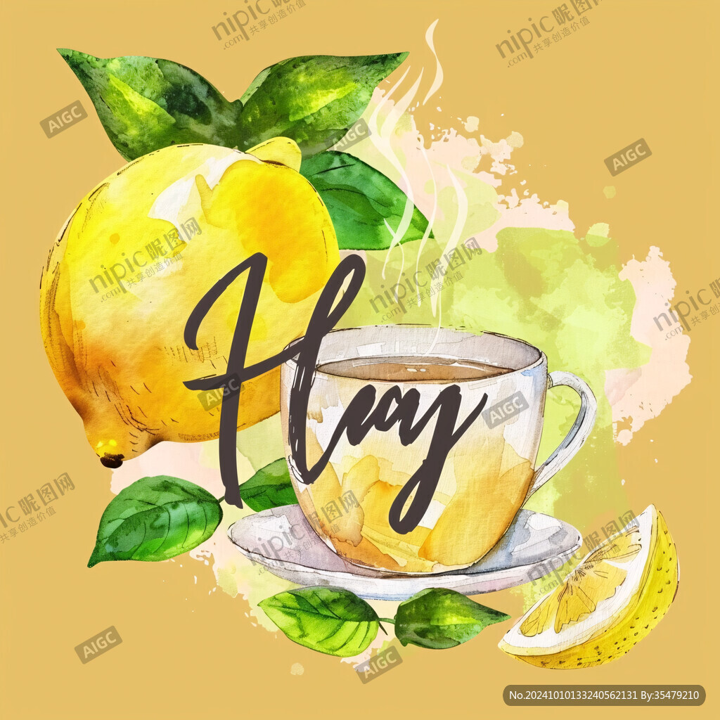 蜂蜜柚子茶插畫