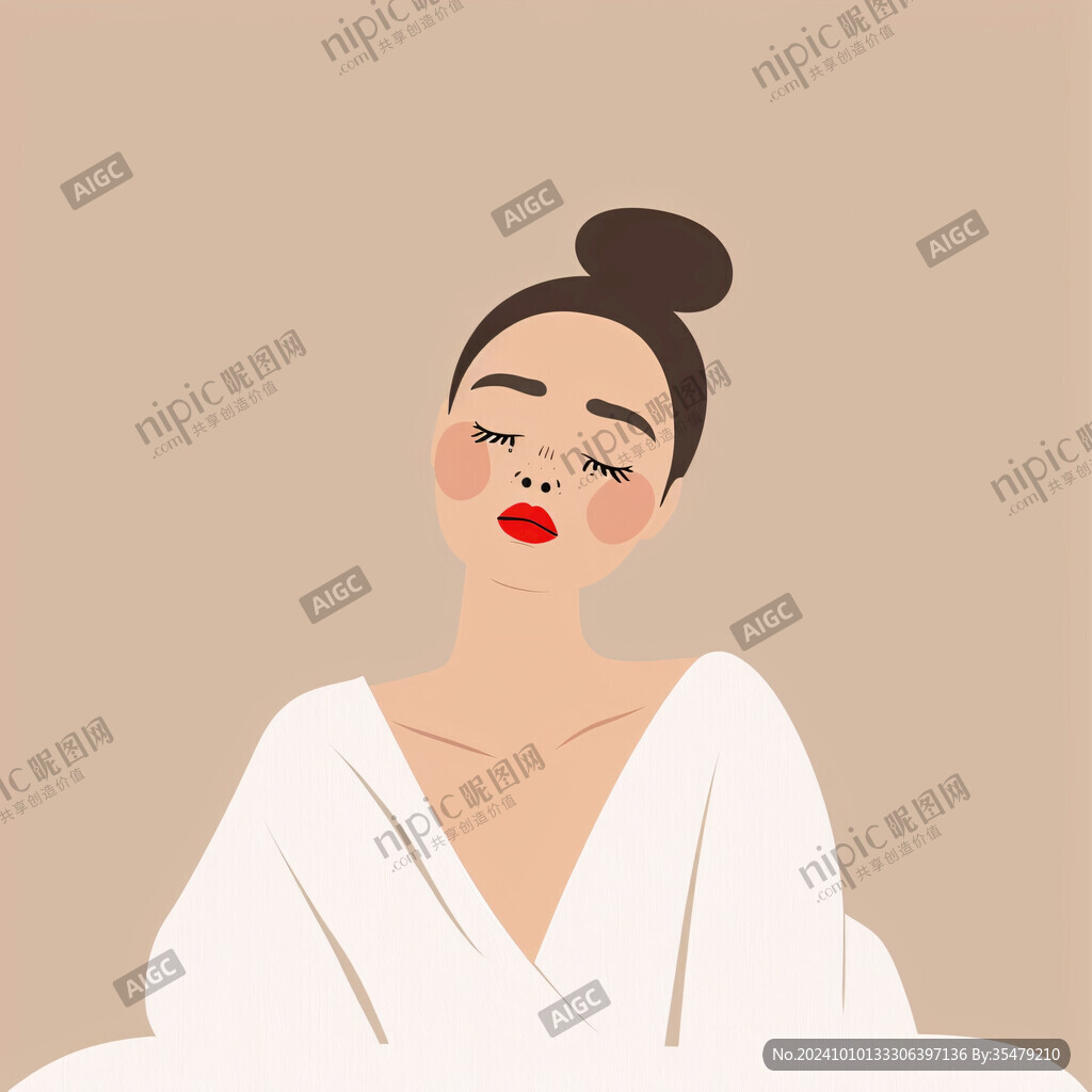 時尚美妝節日插畫女孩