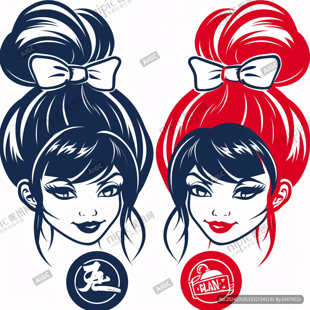 卡通女孩頭像創(chuàng)意設(shè)計(jì)