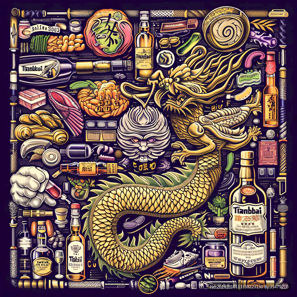 蛇膽包裝插畫