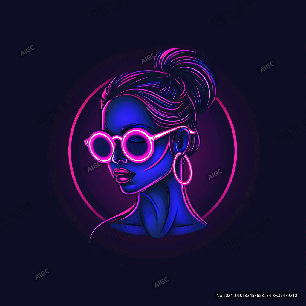 時尚女性頭像logo