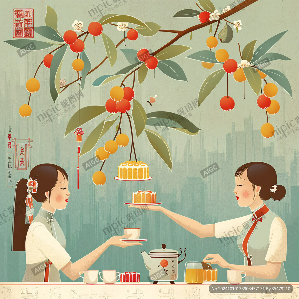 枇杷茶插畫(huà)