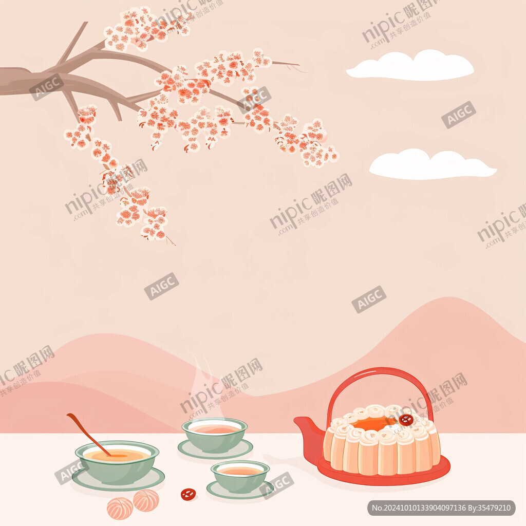 桂圓紅棗茶插畫