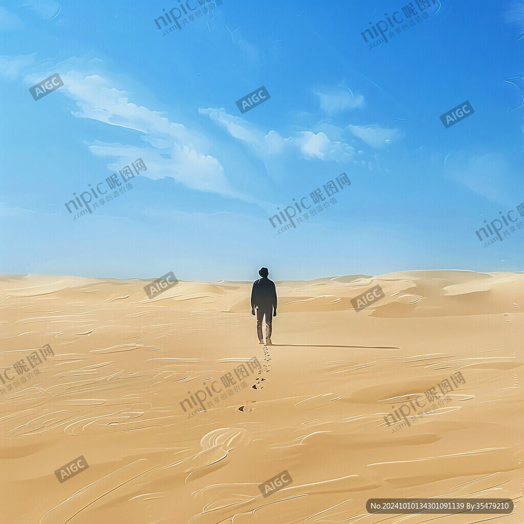 沙漠里遠行的人