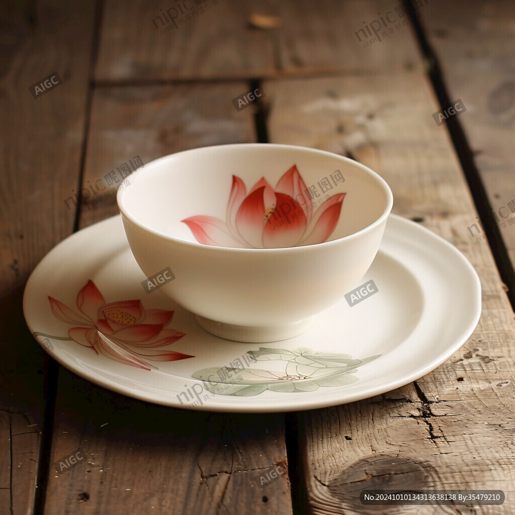 手繪蓮花茶杯