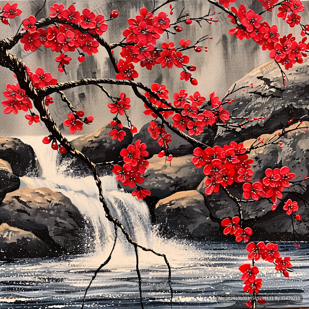 梅花大型高清壁畫
