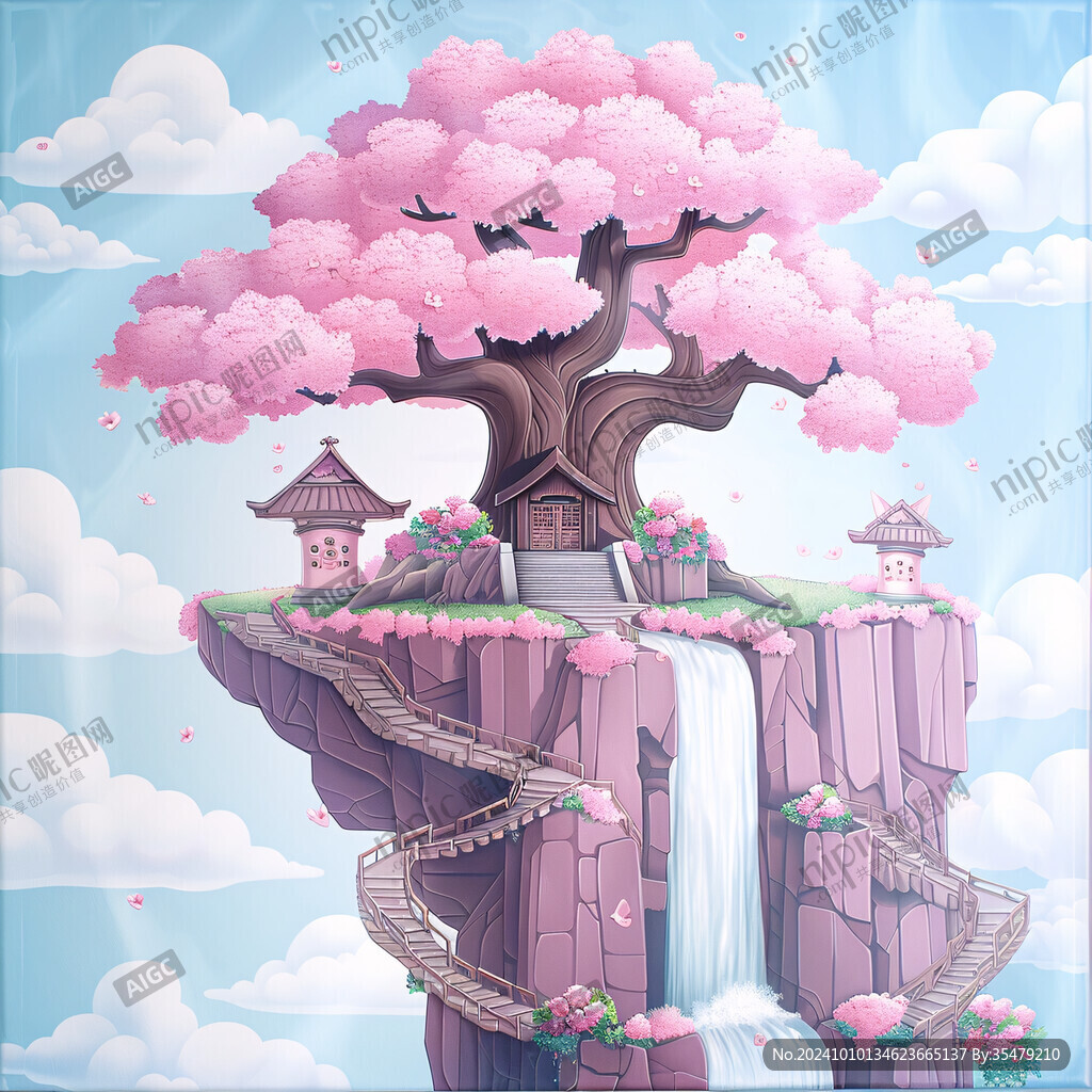 櫻花樹國潮風(fēng)
