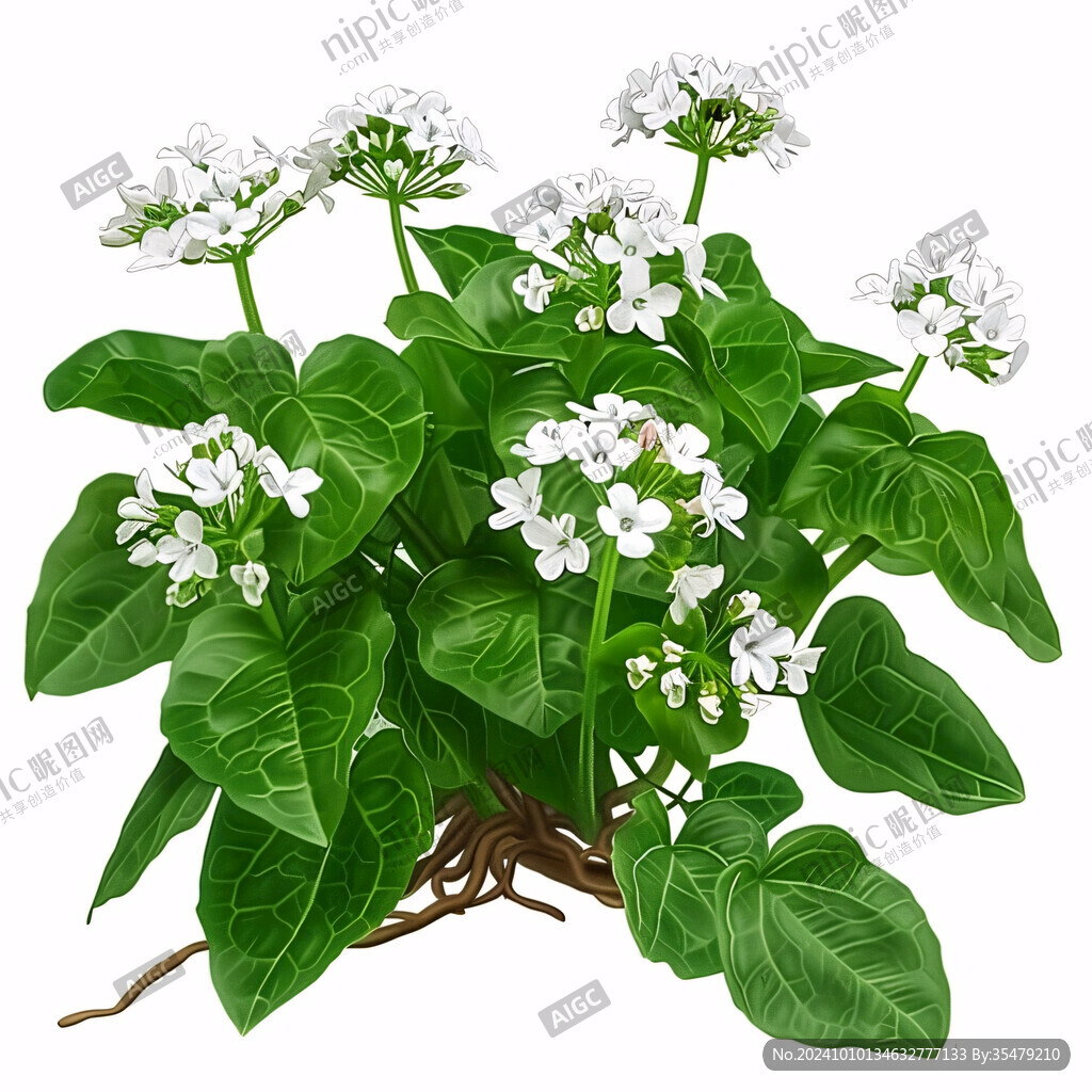 手繪苦蕎植物