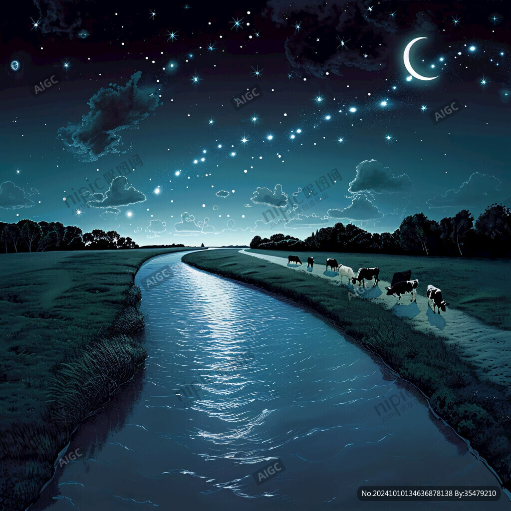 夢幻夜晚立體畫