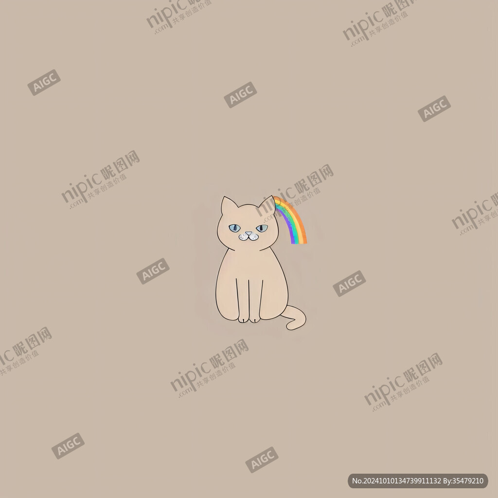 奶萌小貓插畫圖案