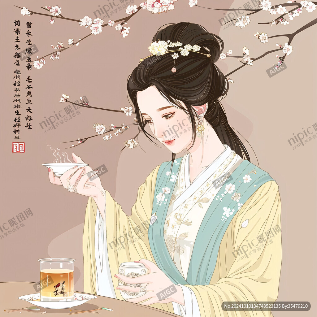 茶女插畫